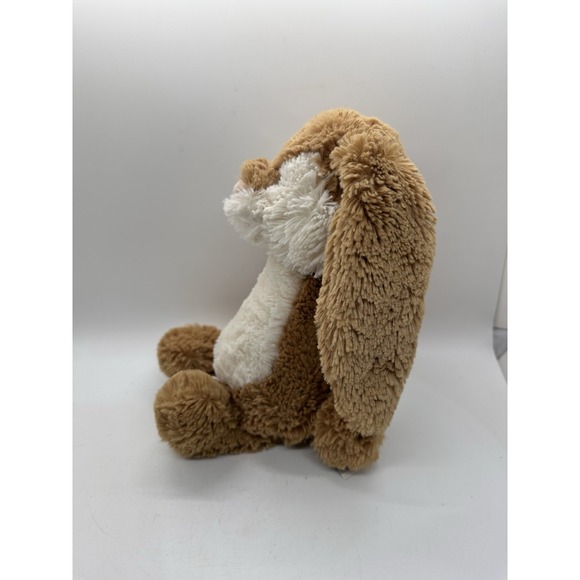 Jellycat Bashful Wriggle Bunny Plush Medium 2016 Rabbit Tan & Cream Shaggy Fur - Picture 4 of 14